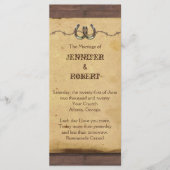 Rustieke Hoefijzers prikkeldraad bruiloft programm Programma (Voorkant)