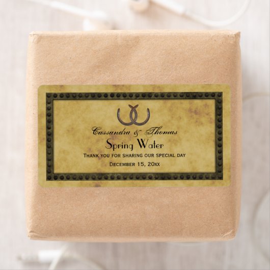 Rustieke Hoefijzers van Distress BG Water Label (Insitu)