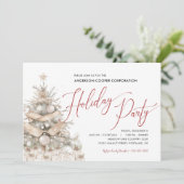 Rustieke Holiday Tree Corporate Holiday Party Kaart (Staand voorkant)
