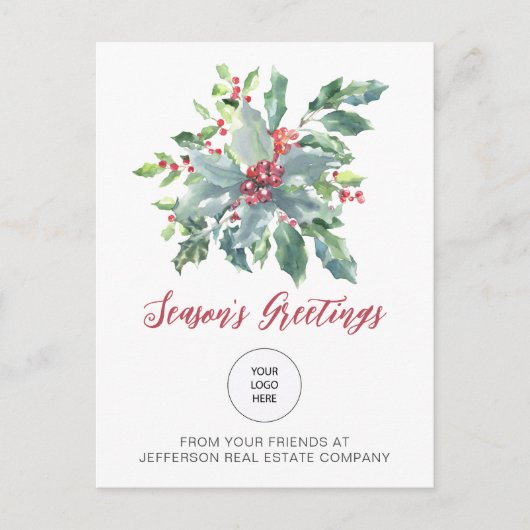 Rustieke Holly Elegant Kerst Feestdagen (Voorkant)