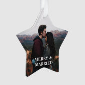 Rustieke Holly Pine Passen getrouwd Milestone Cust Ornament (voorkant)