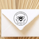 Rustieke hommel | Achternaam Retouradres Rubberstempel