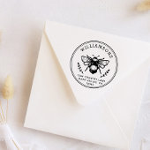 Rustieke hommel | Achternaam Retouradres Rubberstempel