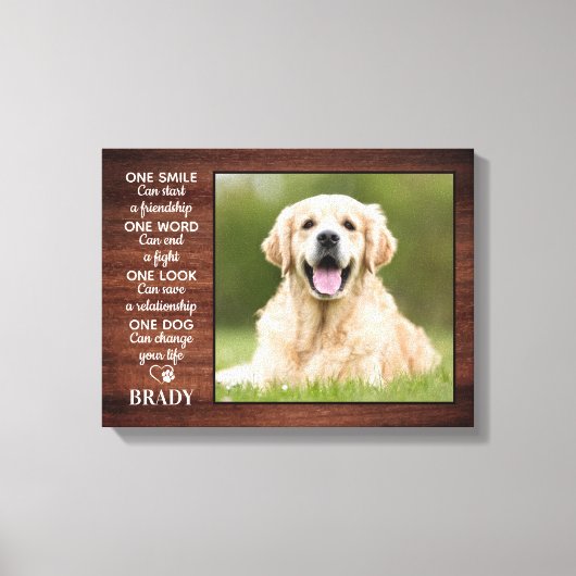 Rustieke Hond Liefhebber Citaat Aandenken Hond Fot Canvas Afdruk (Voorkant)
