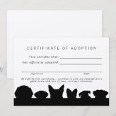 Rustieke honden silhouetten Certificaat van adopti Kaart (Voorkant / Achterkant)