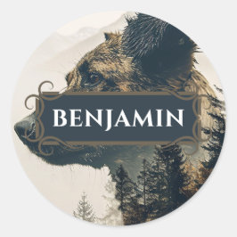 Rustieke hondennaam label Sticker