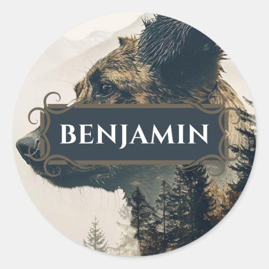 Rustieke hondennaam label Sticker (Voorkant)