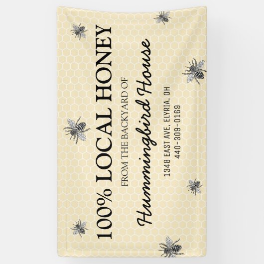 Rustieke Honey Business Spandoek (Verticaal)