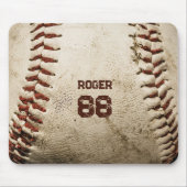 Rustieke honkbal naam Initialen nummer  Muismat (Voorkant)