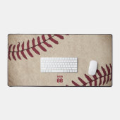 Rustieke honkbal naam Initialen nummer retro  Bureaumat (Keyboard & Muis)