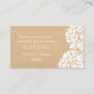 Rustieke Hortensia's Bloemen Wedding Insert Informatiekaartje