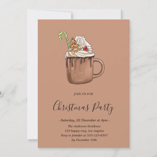 Rustieke Hot Cocoa Kerstfeest Kaart (Voorkant)