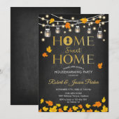 Rustieke housewarming party - schoolbord val blade kaart (Voorkant / Achterkant)