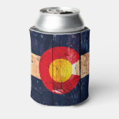 Rustieke hout Denver Colorado vlag koelbox Blikjeskoeler (Blikje Achterkant)