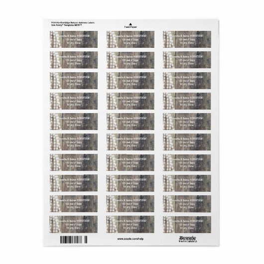 Rustieke hout en string verlichting bruiloft etiket (Full Sheet)
