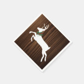Rustieke hout en witte herten kerstpapier servette servetten (Hoek)