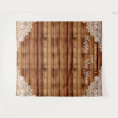 Rustieke hout en witte kant Nieuwjaarsfotobehang Wandkleed (Voorkant (horizontaal))