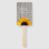 Rustieke hout en zonnebloem bruiloft programma Fan Handwaaier (Achterkant)