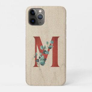 Rustieke hout & eucalyptus letter M iPhone 11 Pro Hoesje