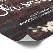 Rustieke hout groen gebladerte bloem sign poster (Hoek)