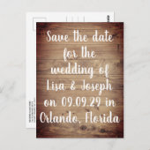 Rustieke Hout Landelijke Script Save the Date Briefkaart (Voorkant / Achterkant)