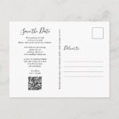 Rustieke hout QR-code script save-the-date Briefkaart (Achterkant)