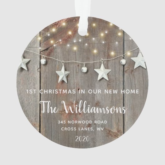 RUSTIEKE HOUT REDELIJK VERLICHT TIN GARLAND HUISVE ORNAMENT (achterkant)