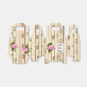 Rustieke hout roze rozen gestreept bloemige gunst  bedankdoosjes (Uitgevouwen)