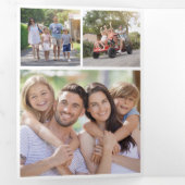 Rustieke hout sneeuwvlokken vrolijk kerst foto's drieluik wenskaart (Binnenzijde eerst)