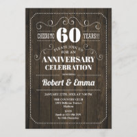 Rustieke houten 60ste huwelijksverjaardagsfeest