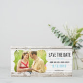 Rustieke Houten Bewaar De Datum Save The Date (Staand voorkant)