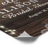 Rustieke Houten Bloem Bruids Bruiloft Welcome Bord Poster (Hoek)