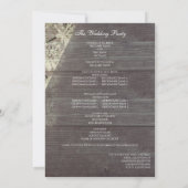 Rustieke Houten Bloem Bruiloft Ceremonie Programma (Achterkant)