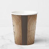 Rustieke houten boom stump schuur bruiloft papieren bekers (Links)