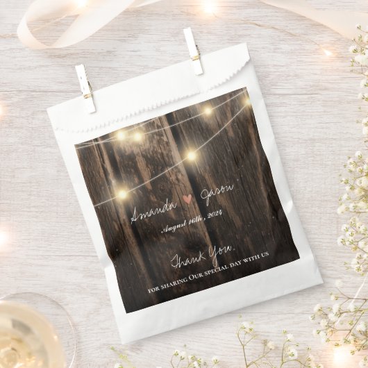 Rustieke houten bruid bruidegom dank u bruiloft bedankzakje (Geknipt)