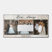Rustieke houten bruiloft fotosjabloon bureaumat (Keyboard & Muis)