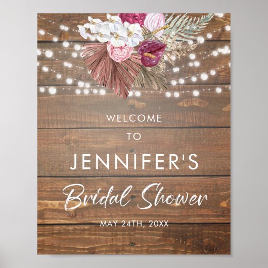 Rustieke Houten Bruiloft Welcome Bord  Poster (Voorkant)