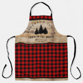 Rustieke houten Buffalo Plaid Pattern Cabin in Bos Schort (Voorkant)