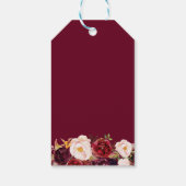 Rustieke Houten Burgundy Bloemige Bruidsfeest Favo Cadeaulabel (Achterkant)