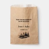Rustieke houten cabine Dank u berg bruiloft Bedankzakje (Voorkant)