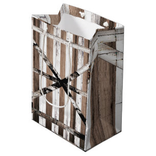 Rustieke houten deur in meerdere tinten wit en bru medium cadeauzakje