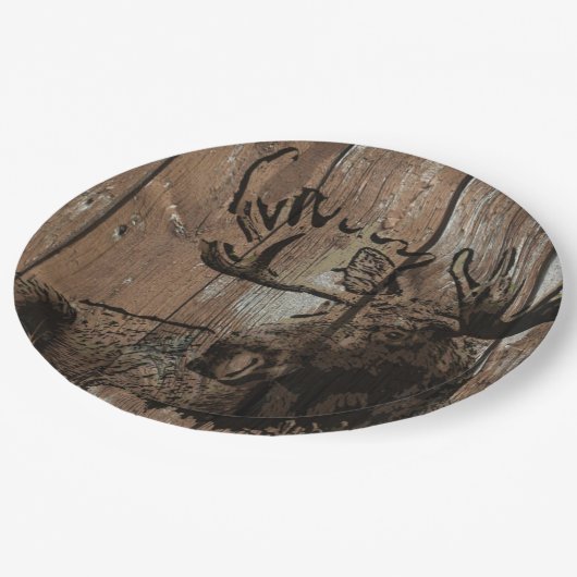 Rustieke houten eland papier borden papieren bordje (Gekanteld)