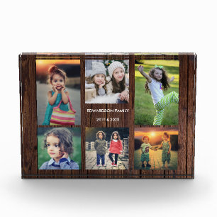 Rustieke houten familie foto collage fotoblock