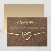 Rustieke Houten Gouden Touw Hart Trouwreceptiekaar (Voorkant / Achterkant)