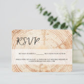 Rustieke Houten Handlettering RSVP gereserveerde Z Kaartje (Staand voorkant)