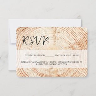 Rustieke Houten Handlettering RSVP gereserveerde Z Kaartje