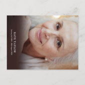 Rustieke houten herdenkingsfoto aankondigingskaart (Achterkant)