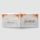 Rustieke Houten Herfst In Liefde String Lights Bru Gastenboek (Volledig)