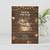 Rustieke houten herfst snoer lichten Stock The Bar Kaart (Staand voorkant)