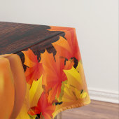 Rustieke houten herfstbladeren pompoenen tafelkleed (Voorbeeld)